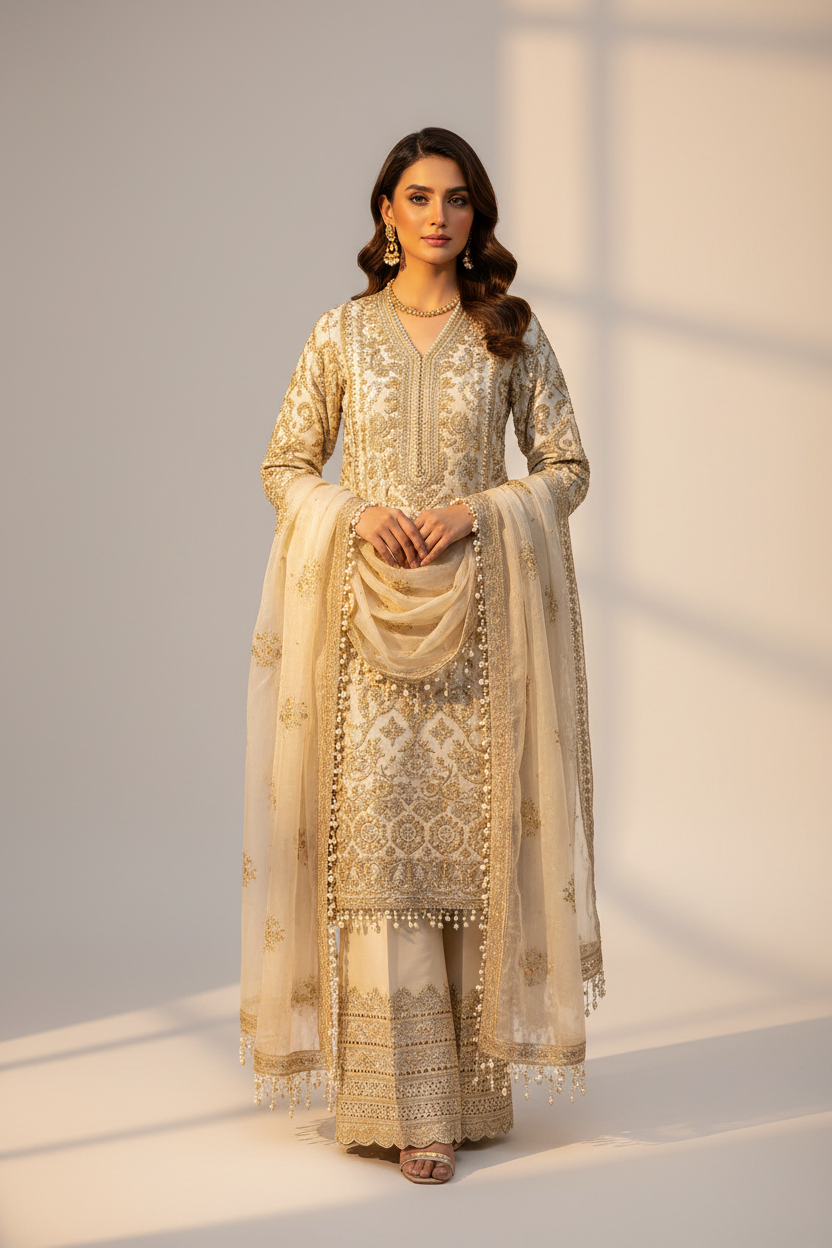 Luxury handwork embroidered suit
